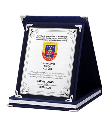 BÜYÜK LACİVERT ALBÜM PLAKET 15X21 CM