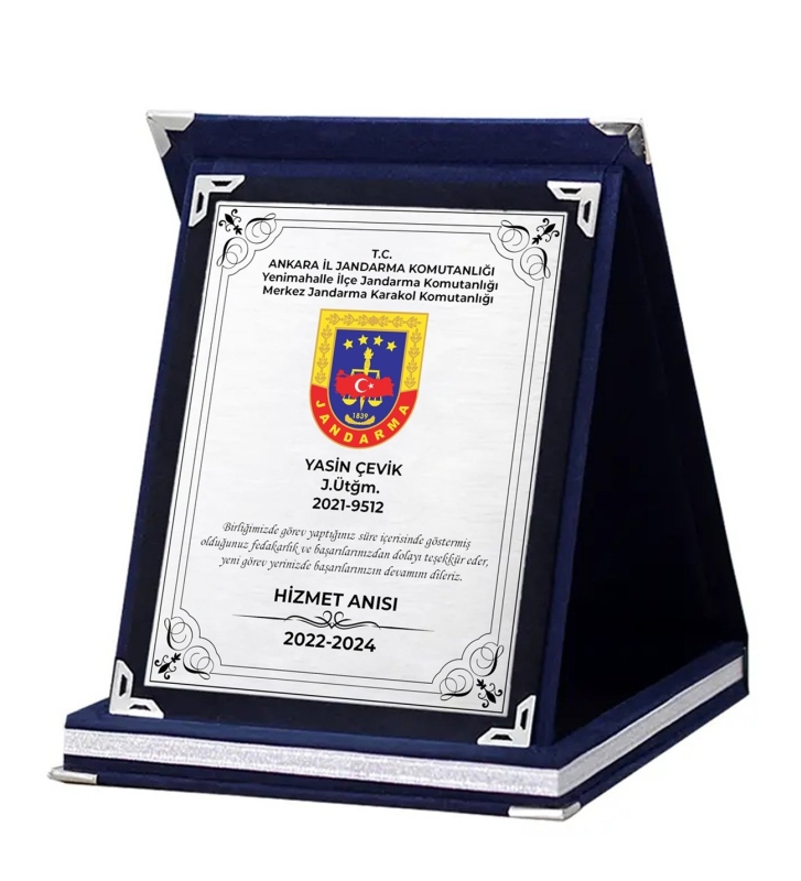 BÜYÜK LACİVERT ALBÜM PLAKET 15X21 CM