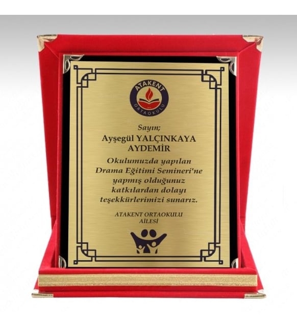 ORTA KIRMIZI ALBÜM PLAKET 12X16 CM