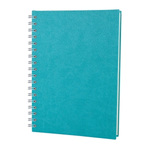 TURKUAZ KARELİ SPİRALLİ TARİHSİZ DEFTER (17X24 CM)