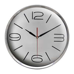 ST175 GÜMÜŞ METAL ÇERÇEVE DUVAR SAATİ (360 MM)