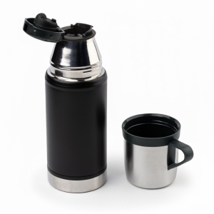 SİYAH 500 ML BARDAKLI TERMOS