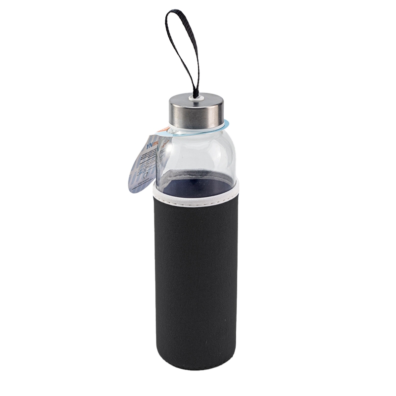 SİYAH 550 ML CAM MATARA
