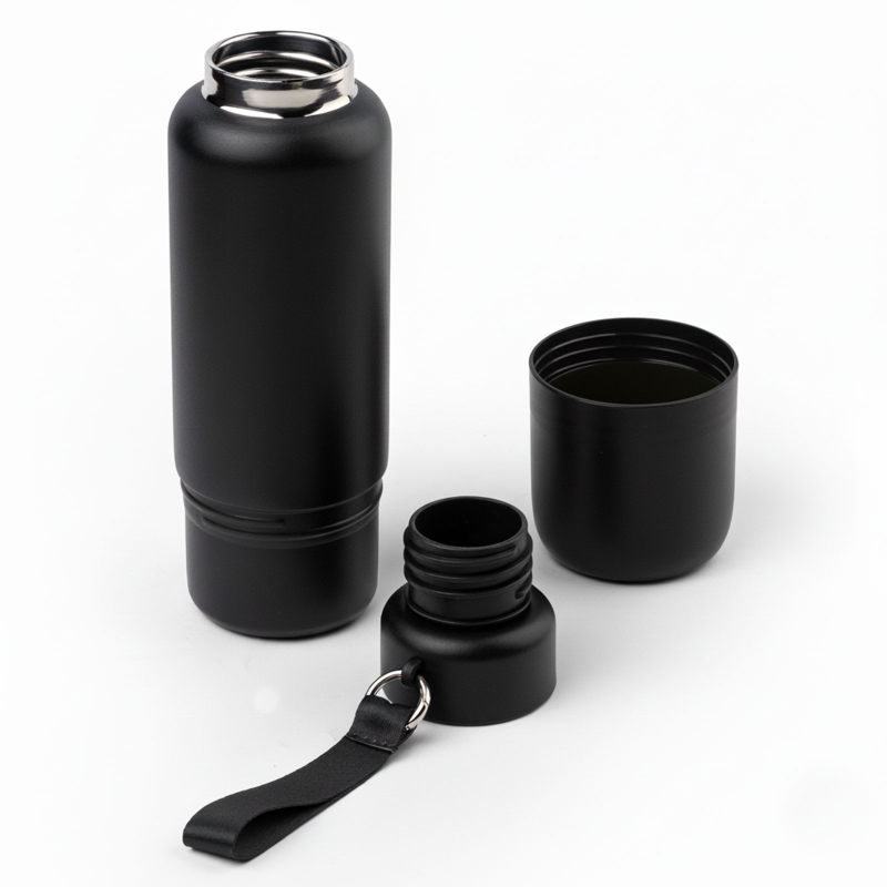 SİYAH 500 ML BARDAKLI TERMOS