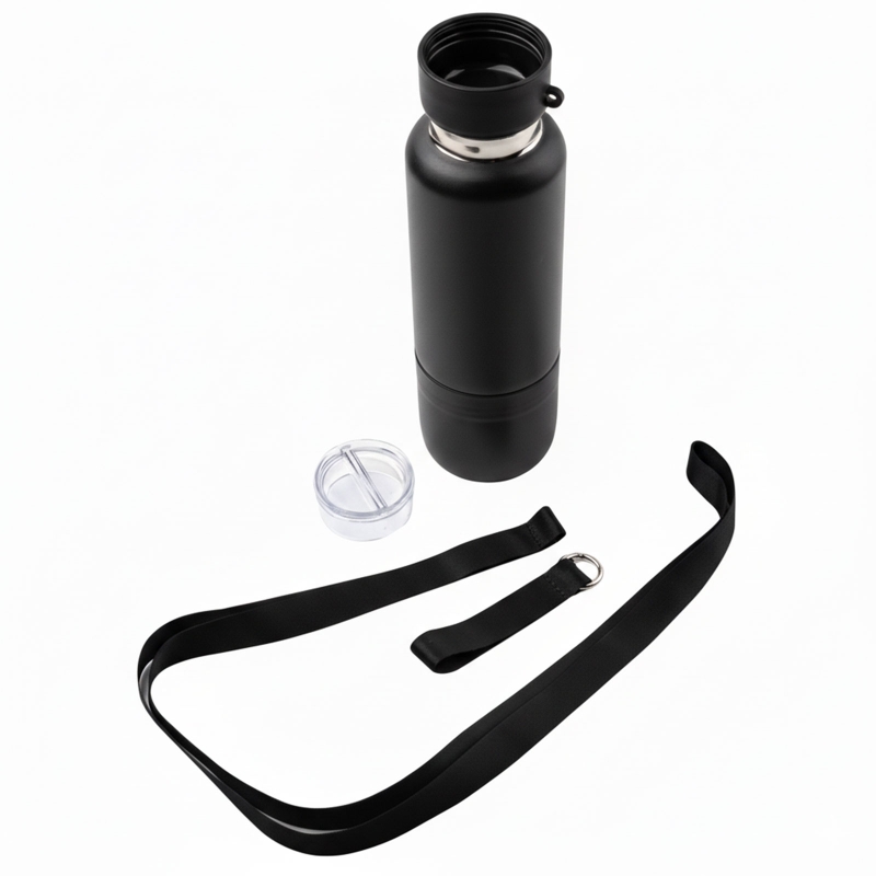 SİYAH 500 ML BARDAKLI TERMOS